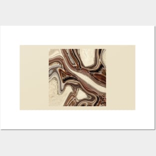 abstract rustic wood grain brown marble texture Posters and Art